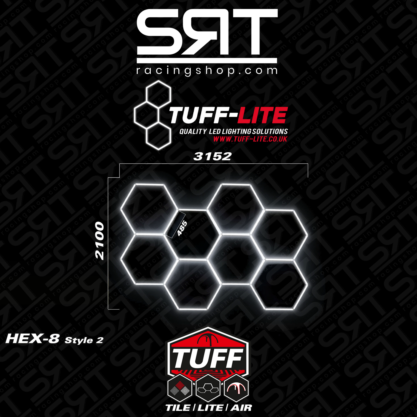 Luci LED esagonali Tuff Lite Hex8