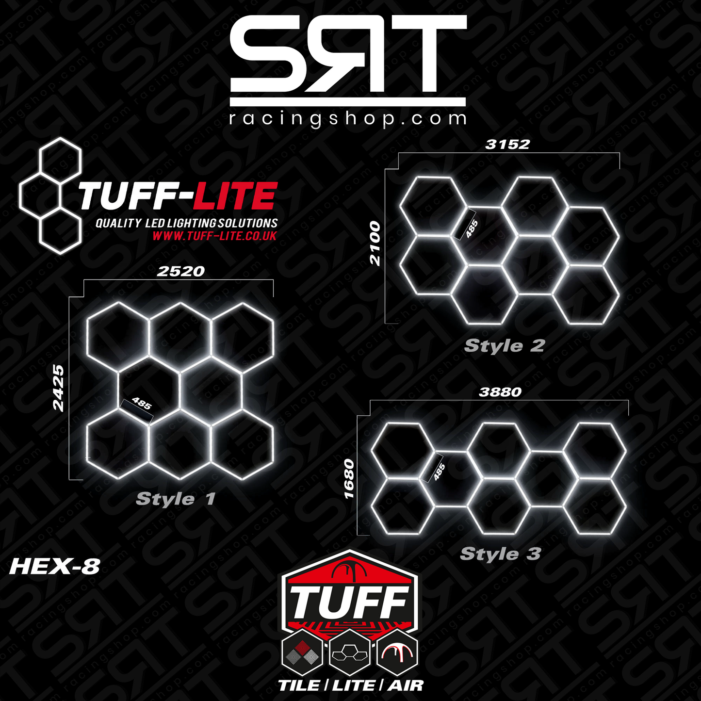 Luci LED esagonali Tuff Lite Hex8